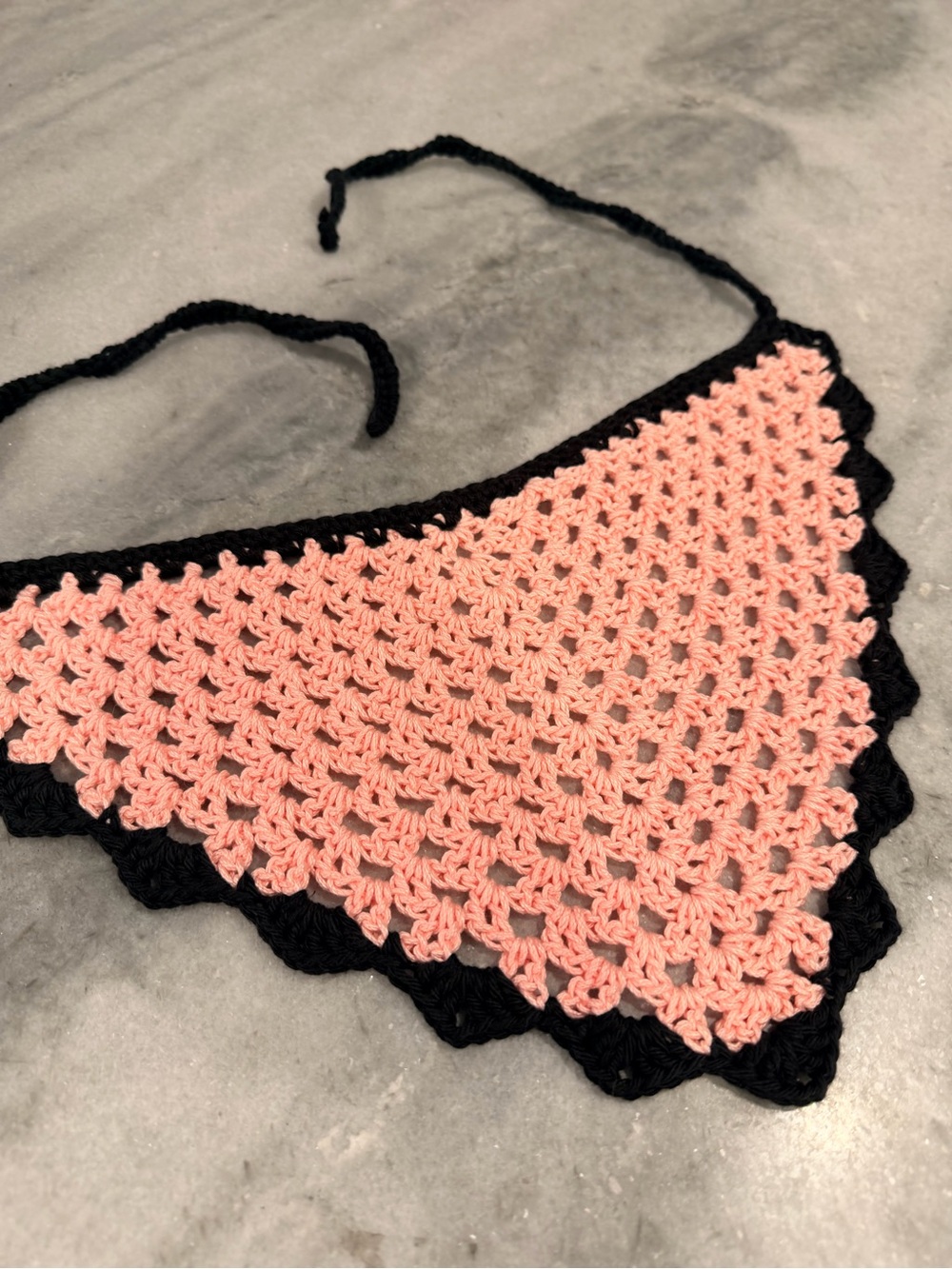 Handmade Crochet Bandana Head Scarf Cotton Boho Triangle Wrap Fest Cottagecore